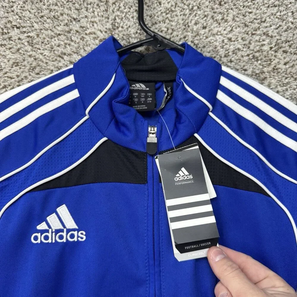 Adidas Condi training Jacket‎ Mens Medium Blue ClimaCool Full Zip Polyester New